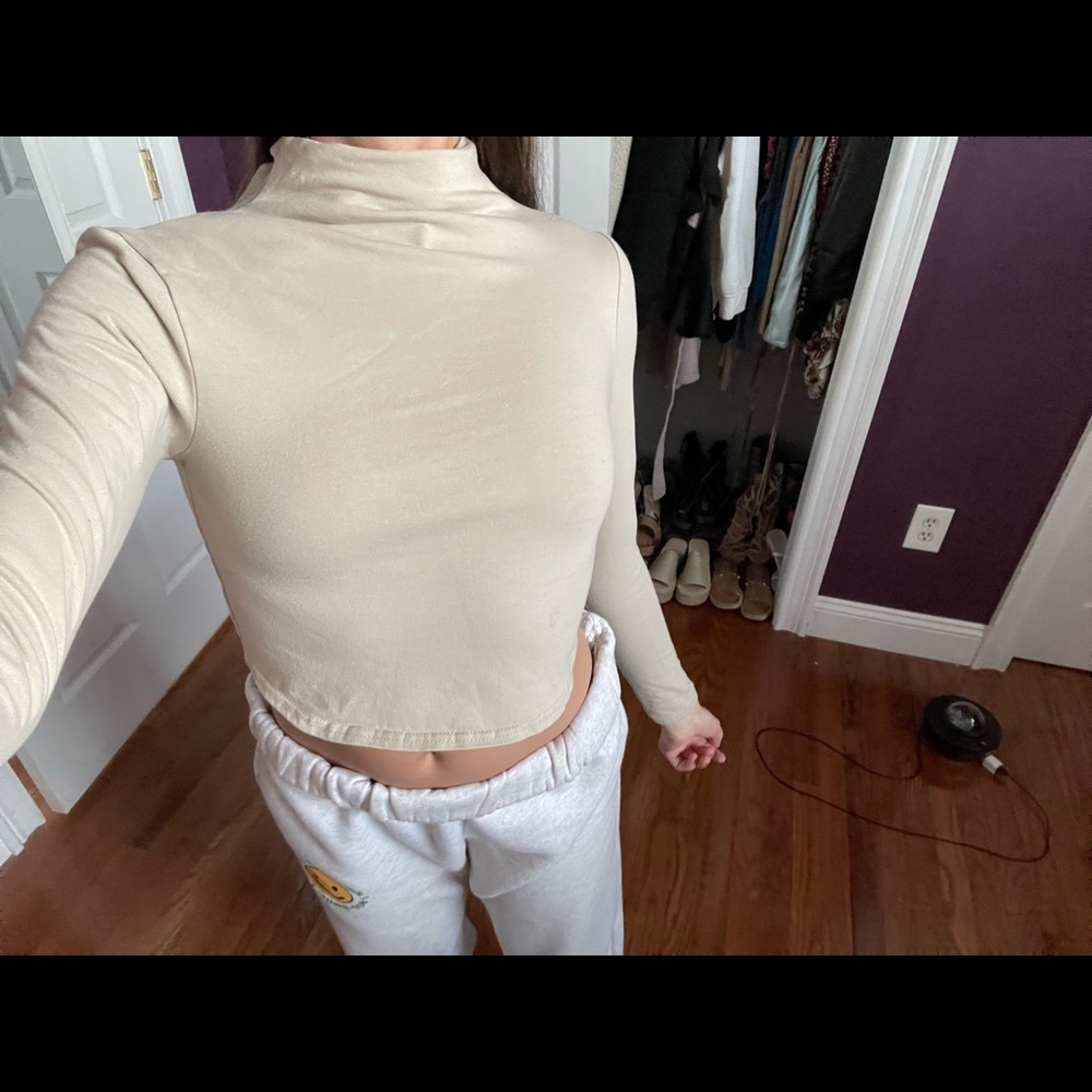 BEIGE CROPPED TURTLENECK PLT